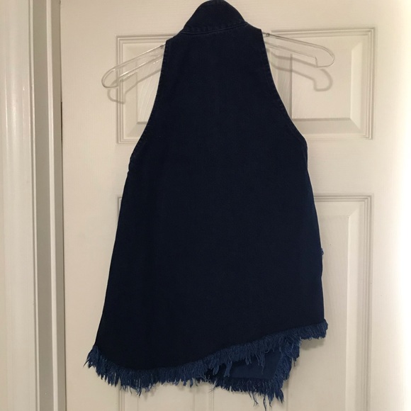 Marques Almeida frayed denim tank top with zip - Picture 12 of 14
